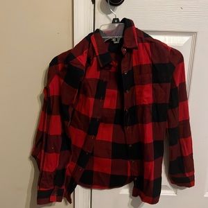 red and black flannel size L 10/12 good condition